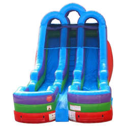 NEW FOR 2024!! 15' Retro Rainbow Double Bay Water Slide