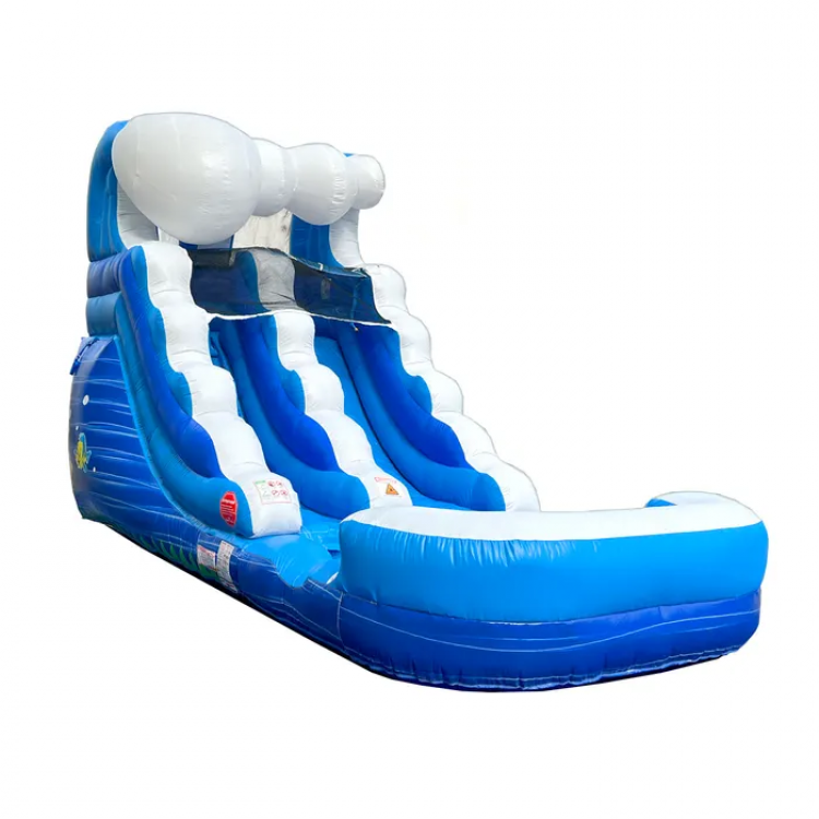 12' Lite Blue Wave Inflatable Water Slide