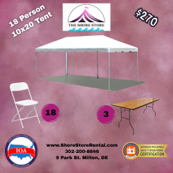 10x20 Tent Package- Seating for 18 People