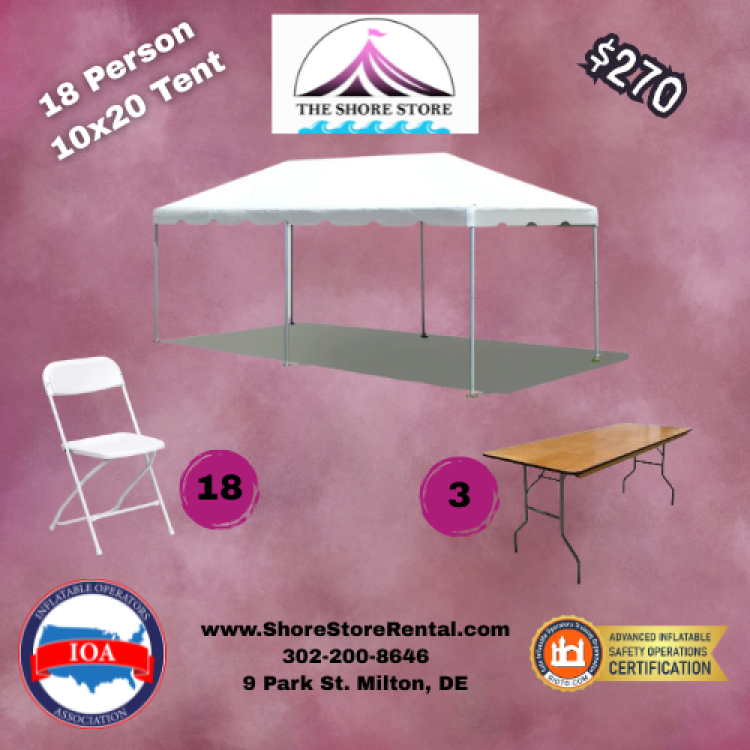 10x20 Tent Package- Seating for 18 People