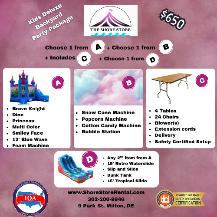 Kids Deluxe Backyard Party Package
