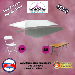 40x60 Tent Package- Seating for 160 People