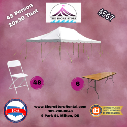 20x30 Tent Package- Seating for 48 People